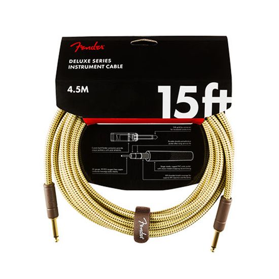 Cabo P10xP10 Reto 4,5 metros Fender Deluxe Series Tweed Amarelo