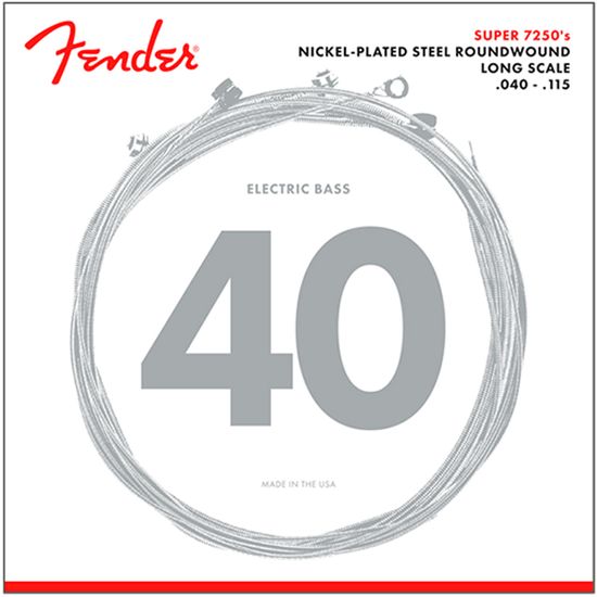 Encordoamento para Contrabaixo 5 Cordas Aço .040 .115 Fender Niquelado NPS 7250 5L 40 Encordoamento para Contrabaixo 5 Cordas Aço .040 .115 Fender Niquelado NPS 7250 5L 40