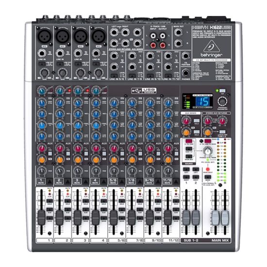 Mesa de áudio Behringer XENYX X1622 com USB 16 canais Analógica Mesa de áudio Behringer XENYX X1622 com USB 16 canais Analógica