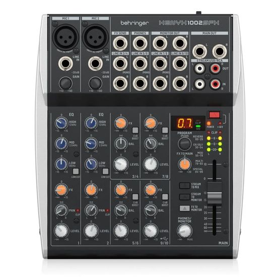 Mesa De Som 10 Canais Behringer Xenyx 1002SFX Mesa De Som 10 Canais Behringer Xenyx 1002SFX