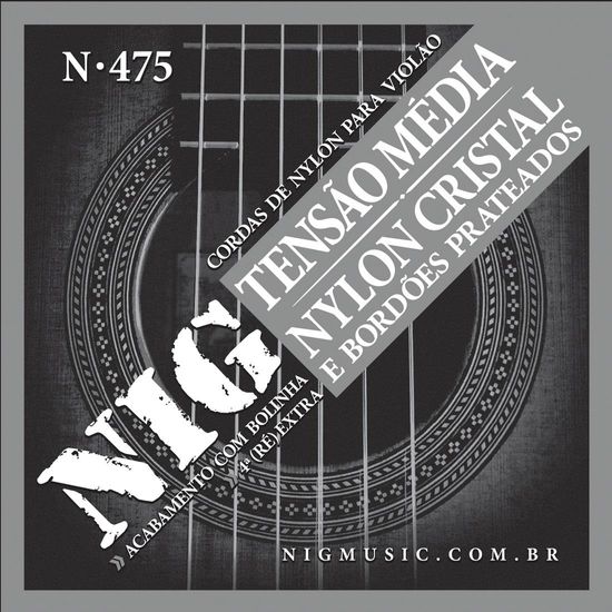 Encordoamento Violão NIG N-475 Nylon Cristal - Tensão Média Encordoamento Violão NIG N-475 Nylon Cristal - Tensão Média
