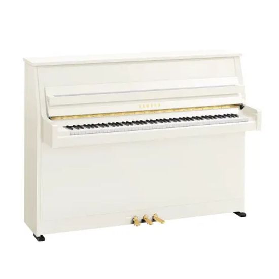 Piano Acústico Vertical Yamaha B10 PWH Cor Branco Polido