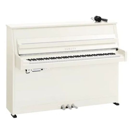 Piano Acústico Vertical Yamaha Silent B10 SC3 PWHC Cor Branco Polido