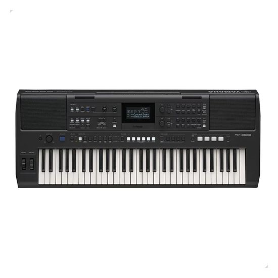 Teclado Yamaha PSR E583 Com Fonte e Porta Partitura