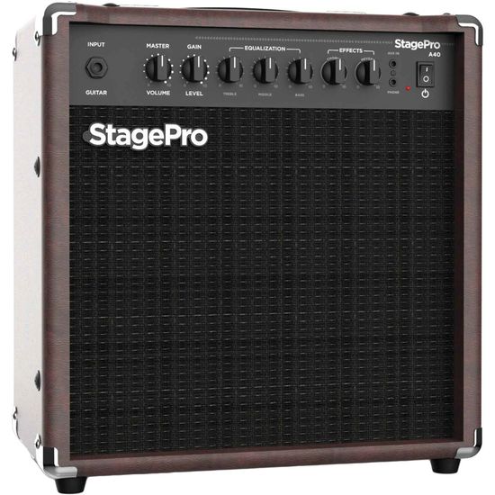 Amplificador StagePro A40 Acústico Para Violão 40 Watts