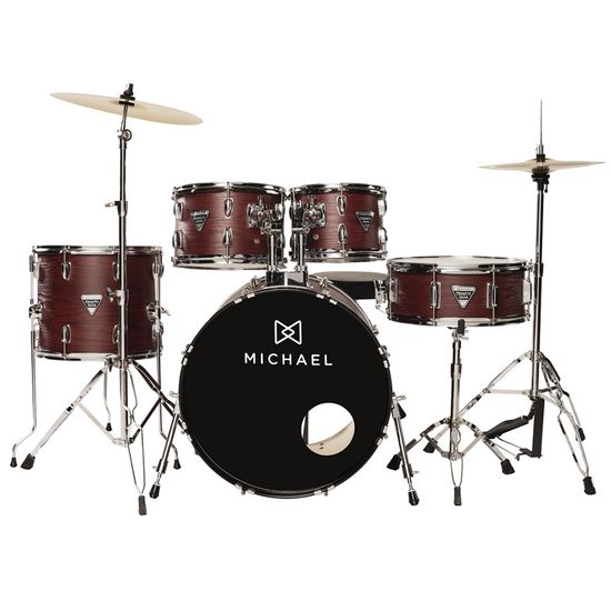 Bateria Acústica Michael DMT320 Trinity Cor Matte Red