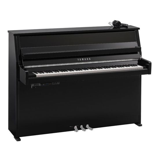 Piano Acústico Vertical Yamaha B10 SC3 PEC Preto Polido Cromado