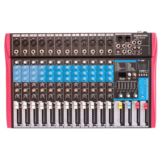 Mesa de Som Mixer 12 Canais Soundvoice Ms-122 Eux Gravação USB Bluetooth Mesa de Som Mixer 12 Canais Soundvoice Ms-122 Eux Gravação USB Bluetooth