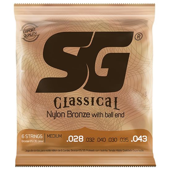 Encordoamento Violão SG 5280 .028-.043 Nylon - Médio Com Bolinha Encordoamento Violão SG 5280 .028-.043 Nylon - Médio Com Bolinha