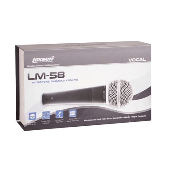 Microfone Dinâmico LEXSEN LM58