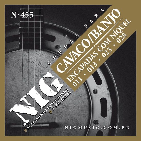 Encordoamento Cavaquinho - Banjo NIG N-455 .011.028 - Com Bolinha - Níquel