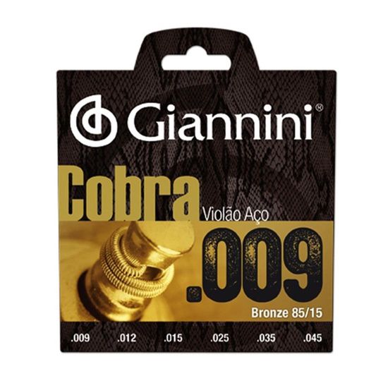 Encordoamento Giannini GEEWAK 009 para Violão – Aço